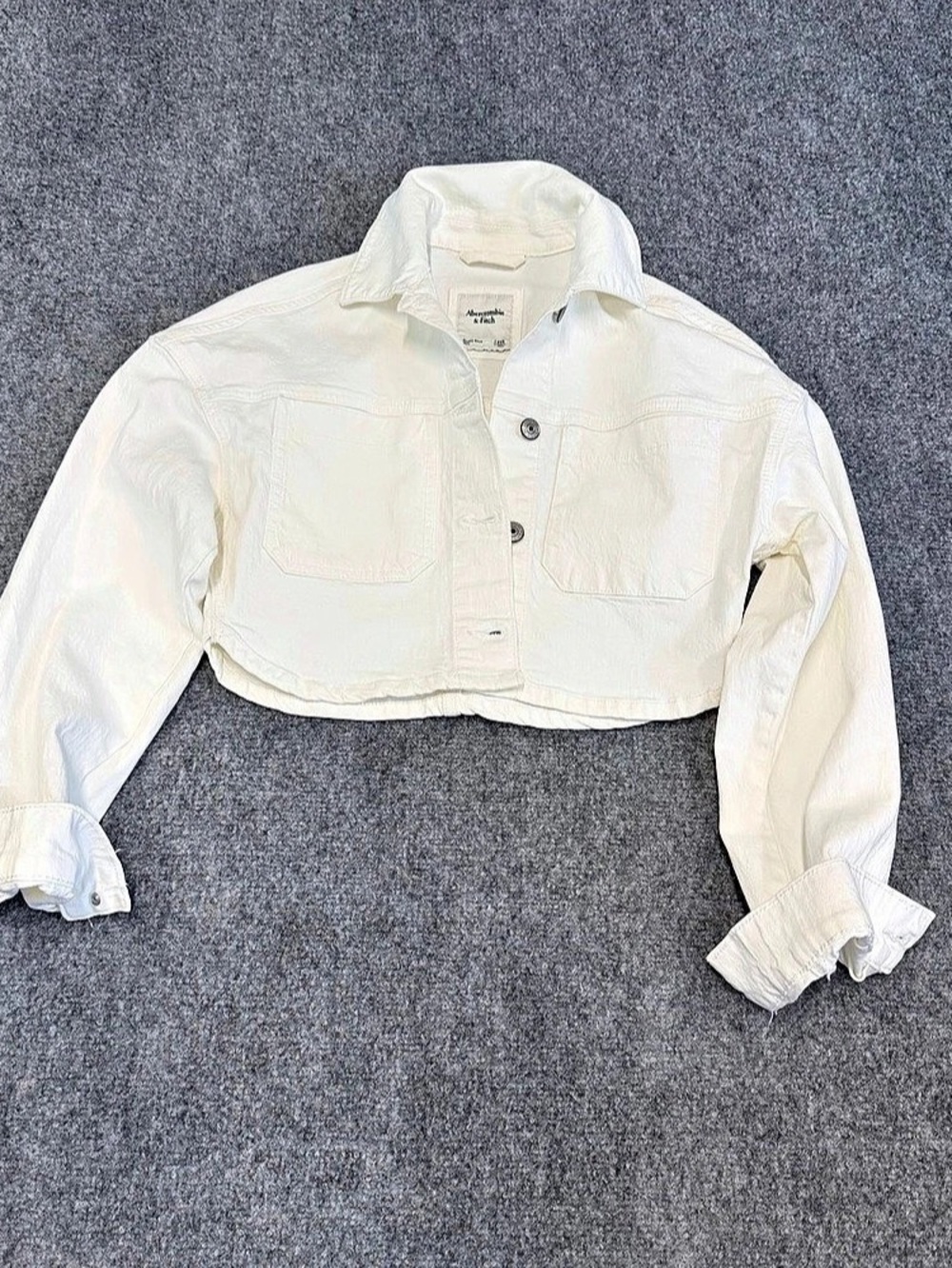 Abercrombie & Fitch Cropped White Jacket Size XXS